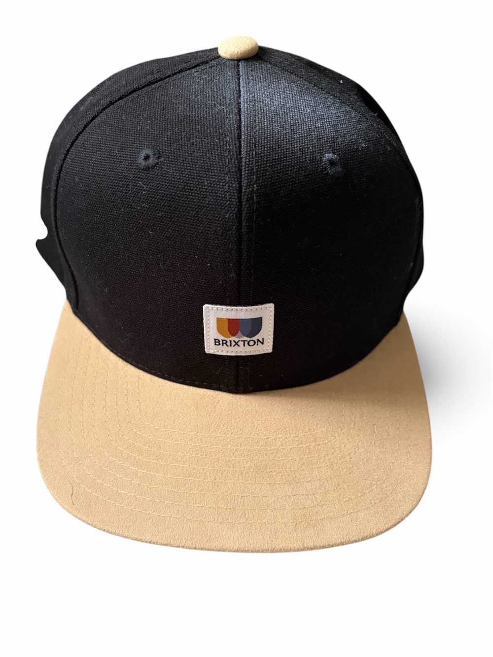 Brixton Black and Tan Two-Tone Flat Brim Hat